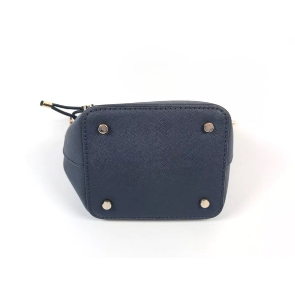 Kate Spade Cameron Street Pippa Bucket Handbag Crossbody Navy Blue Leather Small - Picture 6 of 11